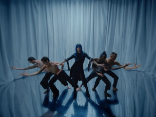 Blue backlit backdrop to dress up the Hiroshima videoclip