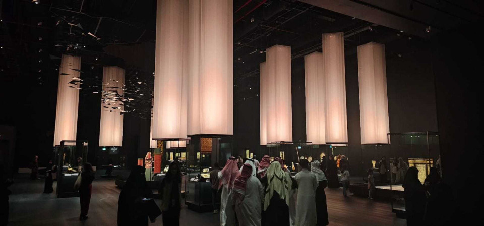 ShowTex Filled Cloth, Molton, Voile CS, FP Blackout, FP High Contrast Grey, GobelinTulle, RP Off-White, BannerDrape for Islamic Arts Biennale